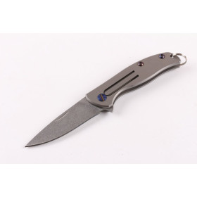 Titanium Handle D2 steel Blade Small Nolock Keychain Folding Pocket Knife UD403420